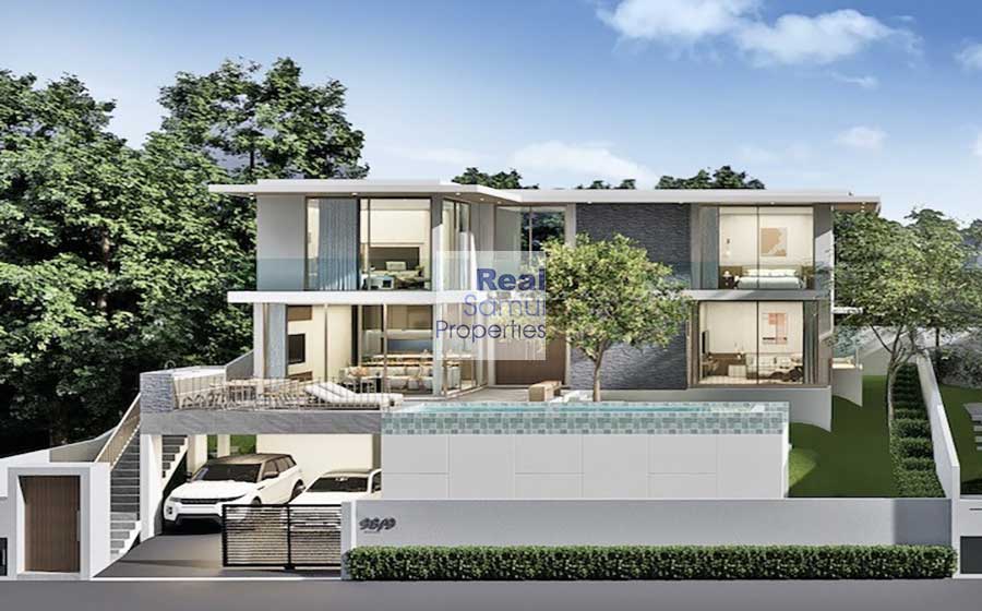 Brand New 3-Bed Contemporary Sea View Pool Villas, Chaweng Noi